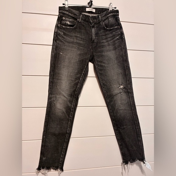 MOUSSY VINTAGE Black Checotah Mid-Rise Skinny Jeans with Chewed Hem size 26 - Picture 5 of 14